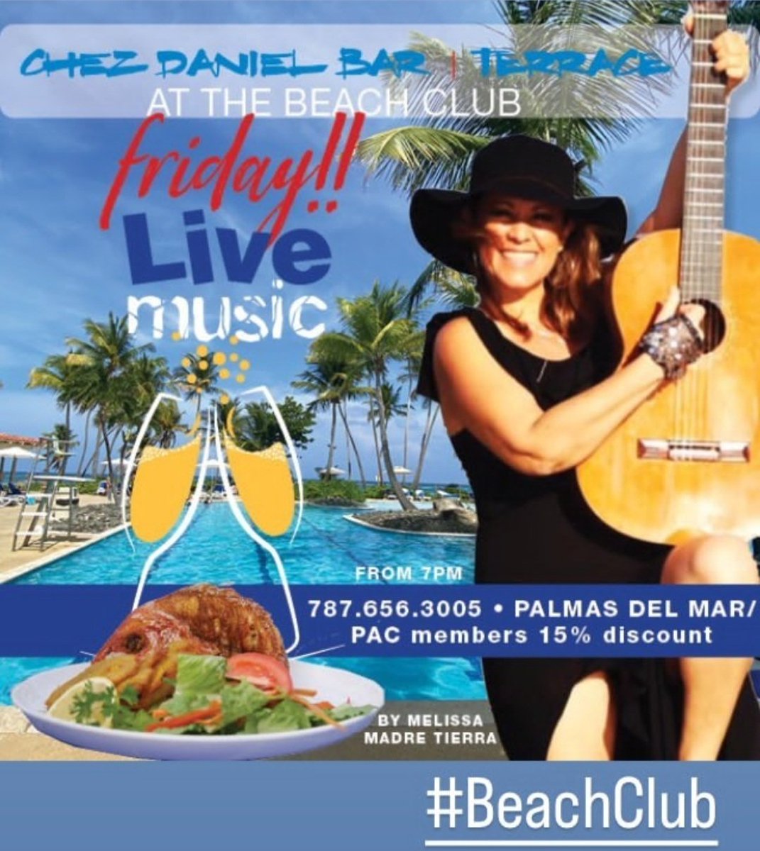 Presentación de <a href="/MeliMadreTierra/">AFRODITA 🇵🇸</a> hoy viernes desde las 7pm de Chez Daniel Bar en Palmas del Mar en Humacao