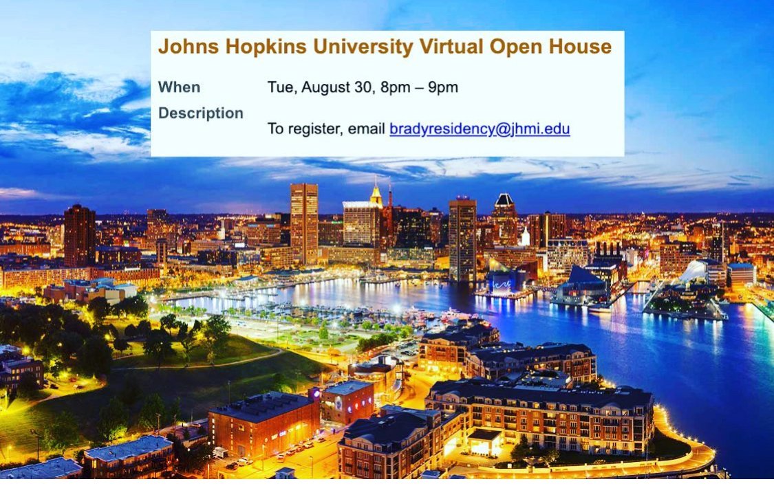Andrew Gabrielson (@urogabe) on Twitter photo 🚨Urology Applicants🚨
Come learn more about the awesome training experience at <a href="/HopkinsMedicine/">Johns Hopkins Medicine</a> <a href="/brady_urology/">The Johns Hopkins Brady Urological Institute</a>
Register today for our open house on 8/30 8p EST!
<a href="/Uro_Res/">The Urology Applicant ⚕</a> <a href="/UroResidency/">UroResidency</a> <a href="/Uro_Stream/">UroStream</a> <a href="/allaf_mo/">Mohamad Allaf</a> <a href="/MCliftonMD/">Marisa Clifton</a> <a href="/SHPatelMD1/">Sunil Patel MD</a> <a href="/MaxKates/">Max Kates</a> @pienta_brady <a href="/AJCuro/">Andy Cohen</a> <a href="/dr_chad11/">Chad Crigger, MD, MPH</a> 🚨Urology Applicants🚨
Come learn more about the awesome training experience at <a href="/HopkinsMedicine/">Johns Hopkins Medicine</a> <a href="/brady_urology/">The Johns Hopkins Brady Urological Institute</a>
Register today for our open house on 8/30 8p EST!
<a href="/Uro_Res/">The Urology Applicant ⚕</a> <a href="/UroResidency/">UroResidency</a> <a href="/Uro_Stream/">UroStream</a> <a href="/allaf_mo/">Mohamad Allaf</a> <a href="/MCliftonMD/">Marisa Clifton</a> <a href="/SHPatelMD1/">Sunil Patel MD</a> <a href="/MaxKates/">Max Kates</a> @pienta_brady <a href="/AJCuro/">Andy Cohen</a> <a href="/dr_chad11/">Chad Crigger, MD, MPH</a>