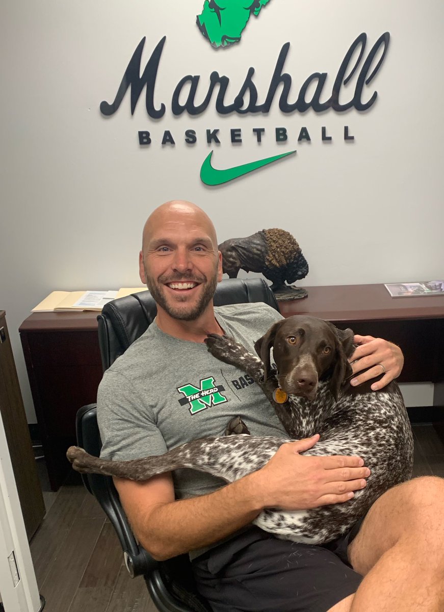 Awesome to see former <a href="/HerdWBB/">Marshall Women's Basketball</a> player <a href="/lorelei_roper/">Lo</a> and Rebel on International Dog Day!  
#WeLoveDogs 
#WeAreMarshall