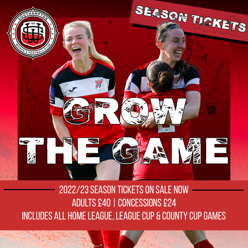 SotonWomensFC's tweet photo. 🎟️ 𝐒𝐞𝐚𝐬𝐨𝐧 𝐓𝐢𝐜𝐤𝐞𝐭𝐬 on sale 𝙉𝙊𝙒!

Come and be a part of the fun this season.

#SotonwFC