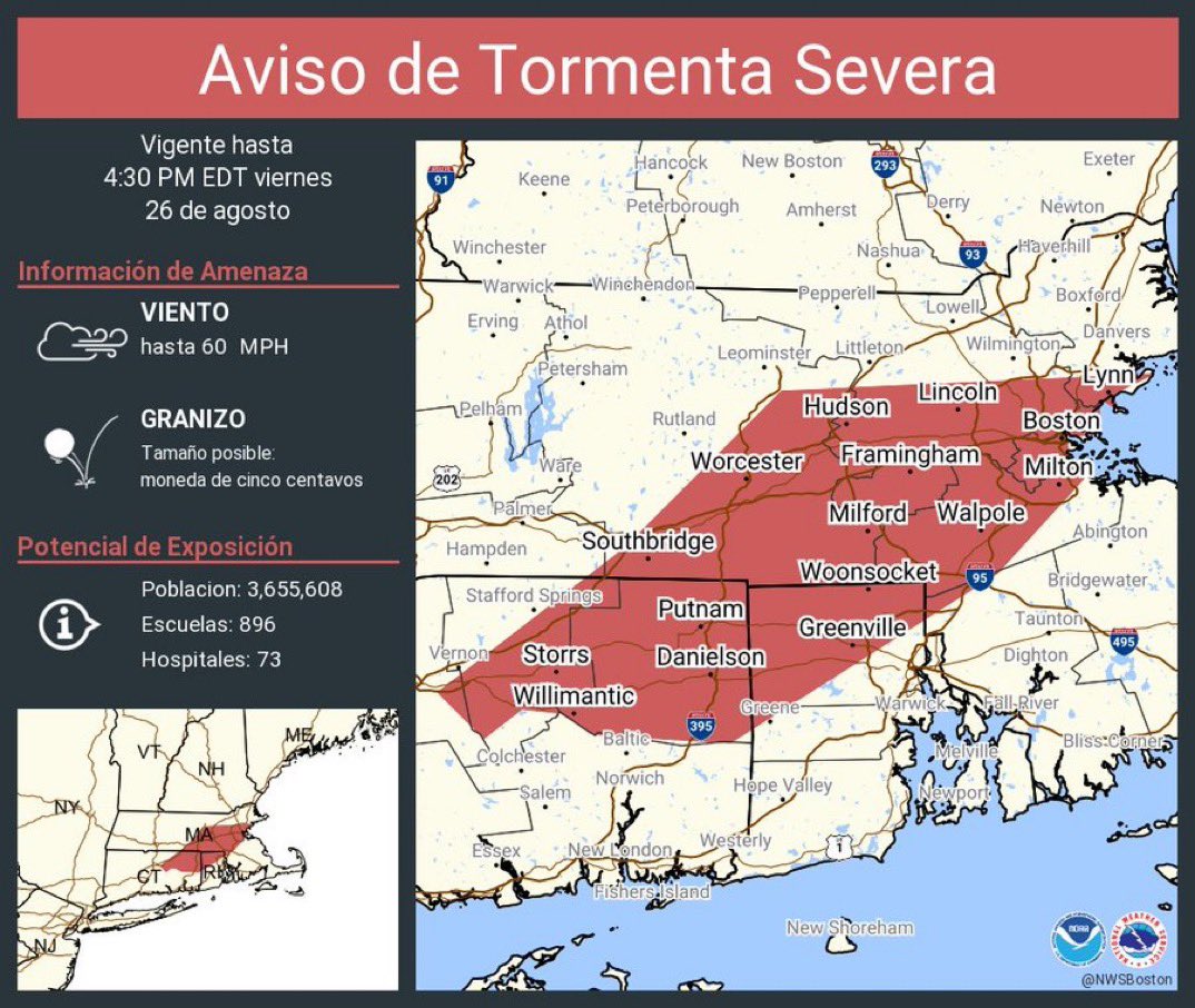 MassEMA's tweet photo. Severe Thunderstorm Warning including Boston MA, Worcester MA and  Cambridge MA until 4:30 PM EDT

Aviso de Tormenta Severa incluye Boston MA, Worcester MA, Cambridge MA hasta las 4:30 PM EDT https://t.co/y4bYCqE7aI