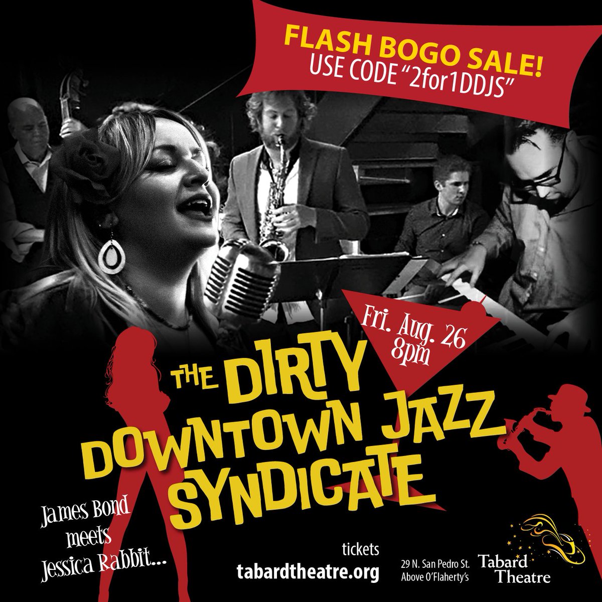 FLASH SALE! Use code "2for1DDJS" at tabardtheatre.org for buy-one-get-one adult tickets to tonight's killer show.