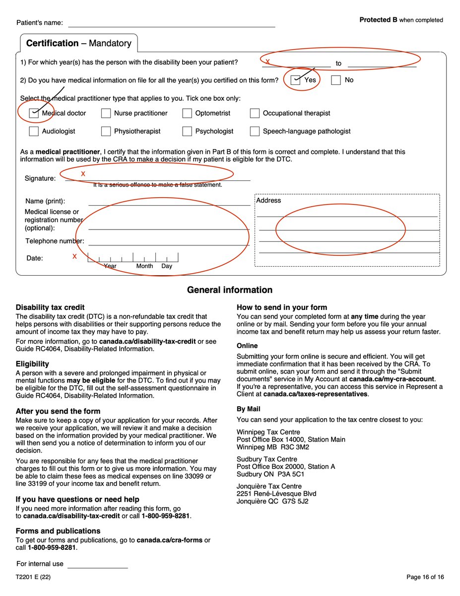 If you live in 🇨🇦 and have #T1D you are eligible for the disability tax credit starting 2021. It's quite easy for your doctor to complete pages 15 and 16 (they don't need to fill in the other sections) - this might help <a href="/DiabetesCanada/">Diabetes Canada</a> <a href="/AlbertaDiabetes/">Alberta Diabetes</a> <a href="/ADFDiabetes/">Alberta Diabetes Foundation</a> @JDRF_Canada
