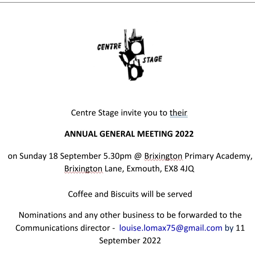 Our annual general meeting will take place on Sunday 18th September, 5.30pm at Brixington Primary Academy, Exmouth.
All are welcome!