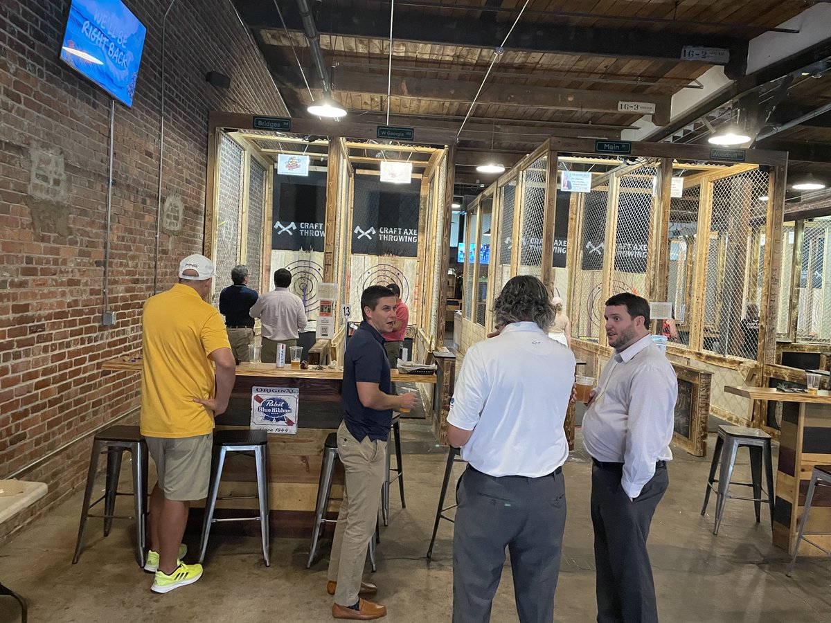 CFASocietySC's tweet photo. Great night networking at Craft Axe Throwing! Thank you to everyone who join us! https://t.co/ieXBAV1Bxg