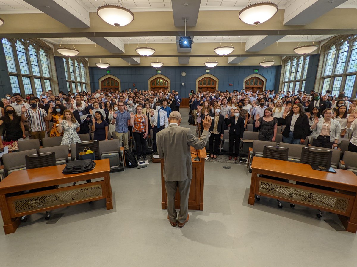 We wrapped up Orientation Week with remarks from Judge Gershwin Drain, '72, who led students in making a commitment to integrity.