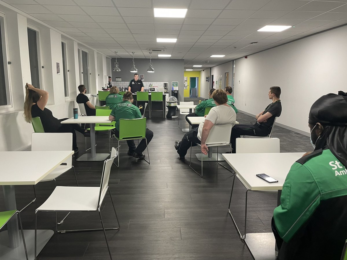 SJANTE_EastMids's tweet photo. Night Time Economy

With only a few hours to go we are at Pegasus House our @stjohnambulance building in Leicester!

Briefing undertaken by everyone attending #LeicesterNTE, today leading the brief is @SJAMikePerkins our Tactical Commander.

Followed by CPD.

#OneTeam #DreamTeam https://t.co/rrIu3TGh4d