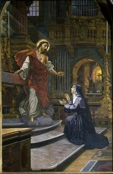 newexodus2022's tweet photo. "What a weakness it is to love Jesus Christ only when He Caresses us, and to be cold immediately once He afflicts us. This is not true love. Those who love thus, love themselves too much to love God with all their heart." 

St. Margaret Mary Alacoque https://t.co/2No2BXrz3p