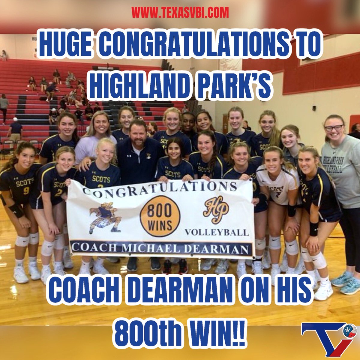 Texas Volleyball Insiders would to like to congratulate Highland Park coach Michael Dearman on winning his 800th career victory! <a href="/hp_volleyball/">Highland Park VB</a> <a href="/THSCAcoaches/">THSCA</a> <a href="/AustinTGCA/">TGCA</a> <a href="/uiltexas/">Texas UIL</a>