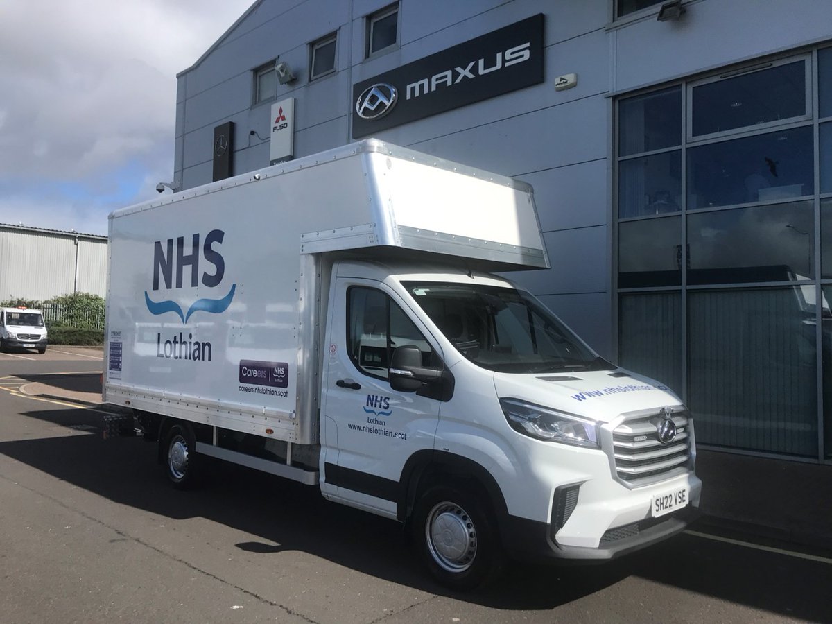westernmaxus's tweet photo. NHS Lothian go Maxus! 💙 We recently delivered 5 brand new Maxus Deliver 9 MC RWD Chassis Cabs to NHS Lothian, these were ordered by Athlon Fleet Service who have supplied these on a full fleet management agreement. Thank you for your custom and congratulations on your new vans! https://t.co/Pr4LSQxCHF