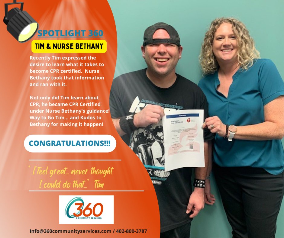 360_community's tweet photo. Person Centered Services... Kudos to Nurse B and Tim! https://t.co/3I6Gc7edAZ