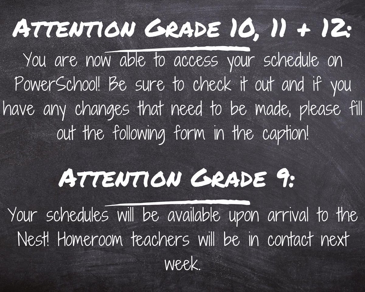 📢Hey, Hawks! Check out the following link for requesting changes to your schedule: forms.office.com/r/Q3hzEVjLvA.