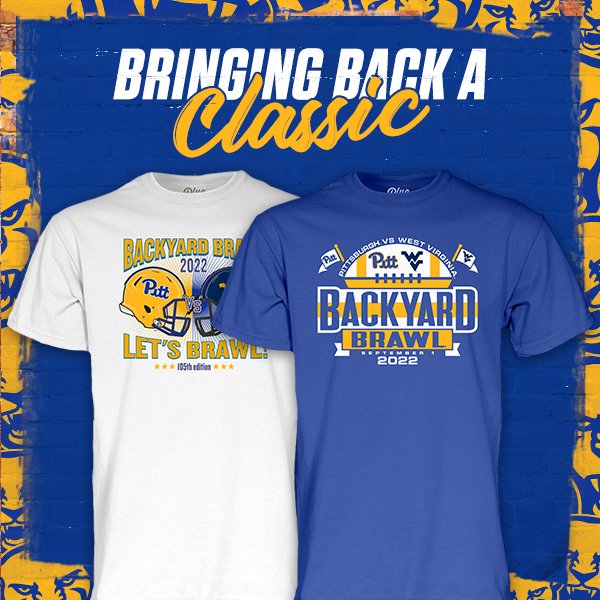 RallyPITT's tweet photo. The Backyard Brawl is BACK! 🏈 Get ready for the 105th matchup between the Panthers and Mountaineers!
.
#RallyHouse #YourCityYourHouse #RallyPitt #PittPanthers #BackyardBrawl https://t.co/nXAvwaF4jF