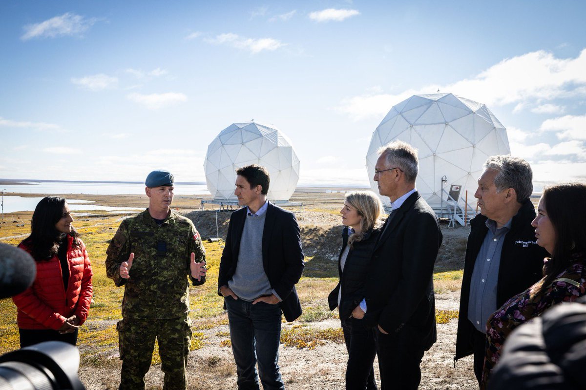 jensstoltenberg's tweet photo. It was great to visit Cambridge Bay, Nunavut on Thursday with my friend PM @JustinTrudeau. #NATO is an #Arctic Alliance, and #Canada plays a vital role with presence, exercises, and research. I was also honoured to meet with local indigenous leaders. Thank you for hosting us. https://t.co/pdyVRHFhH2