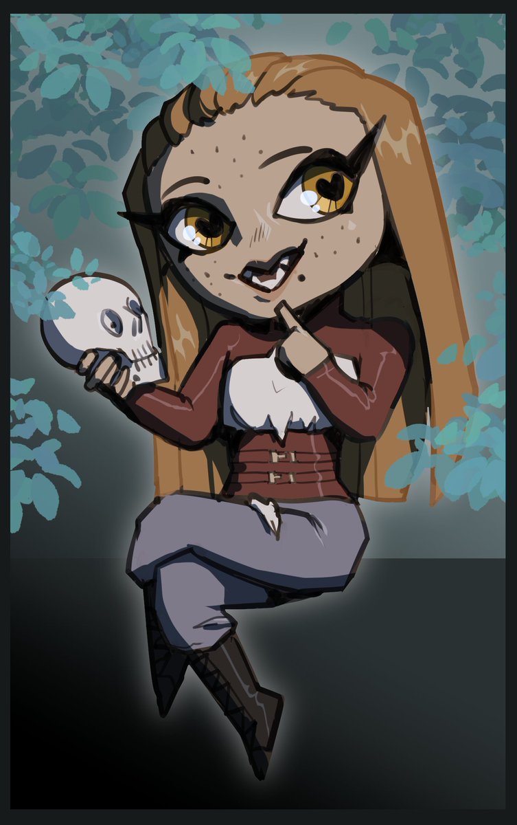 Horrible little gorl with her horrible little skull