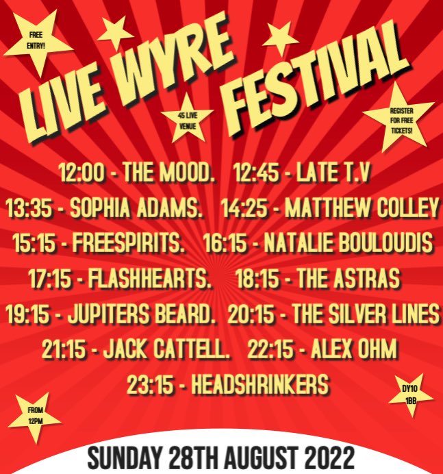 Stage times for this weekend! See you there! 🕺🏼
