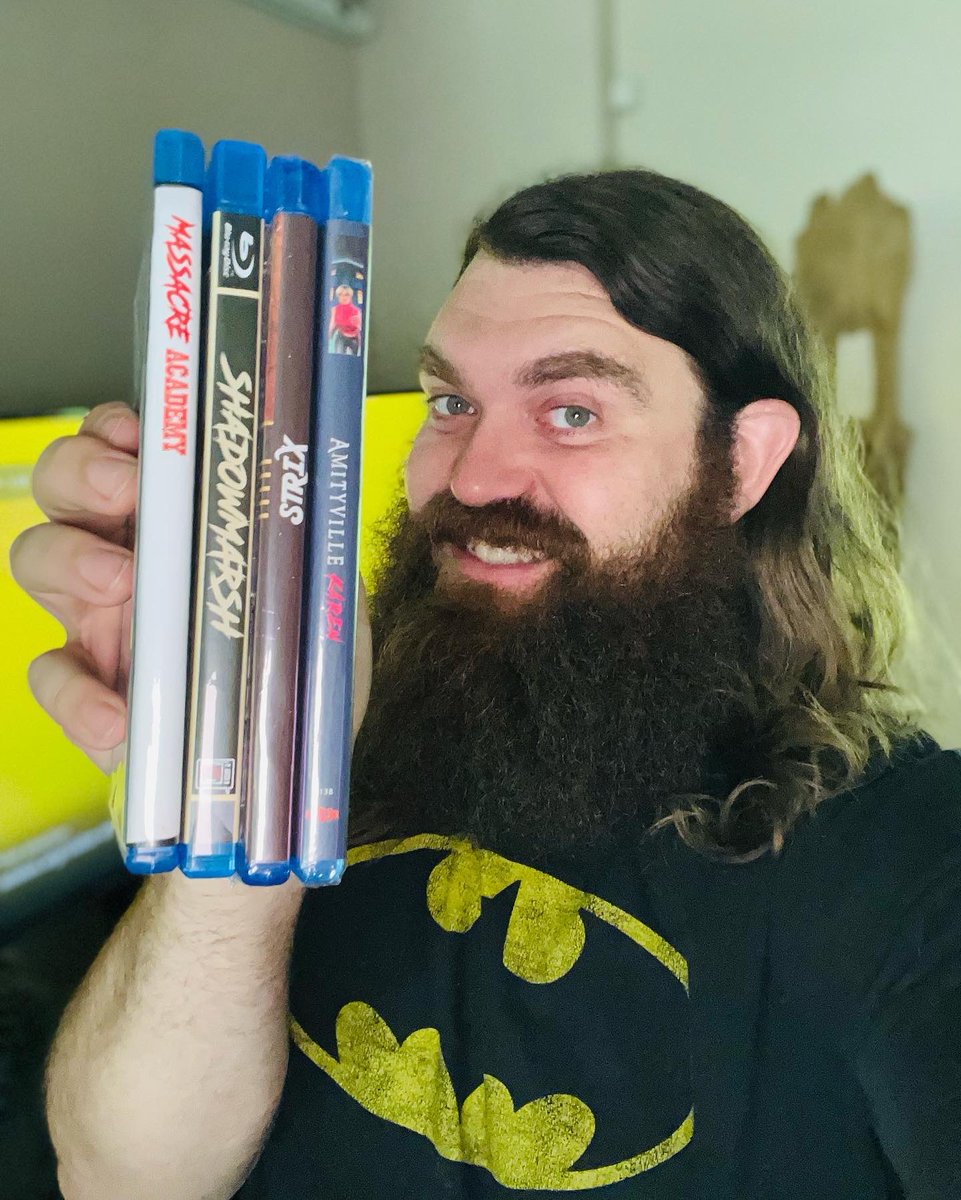 KRUMSTUDIOS's tweet photo. Physical media lives on! Iโm slowly growing a nice collection of movies Iโv personally worked on! Itโs been great collaborating with so many talented people! Canโt wait for more! #MassacreAcademy #ShadowMarsh #STRIX #AmityvilleKaren #bluraycollection #horrormovies https://t.co/29oJUasIot