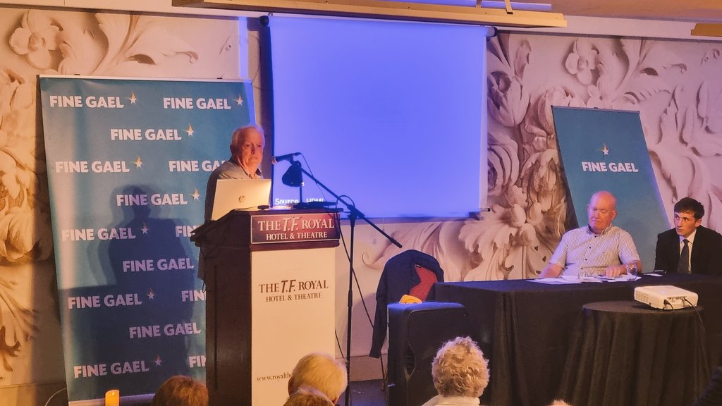 FineGaelMayo's tweet photo. Cllr. Gerry Coyle addressing the crowd on his father Henry Coyle who served as a Mayo TD for the North Mayo constituency as a Cumann na nGaedheal representative from August 1923, to May 1924. #collinsgriffith100 https://t.co/yQaCcO1Fy1