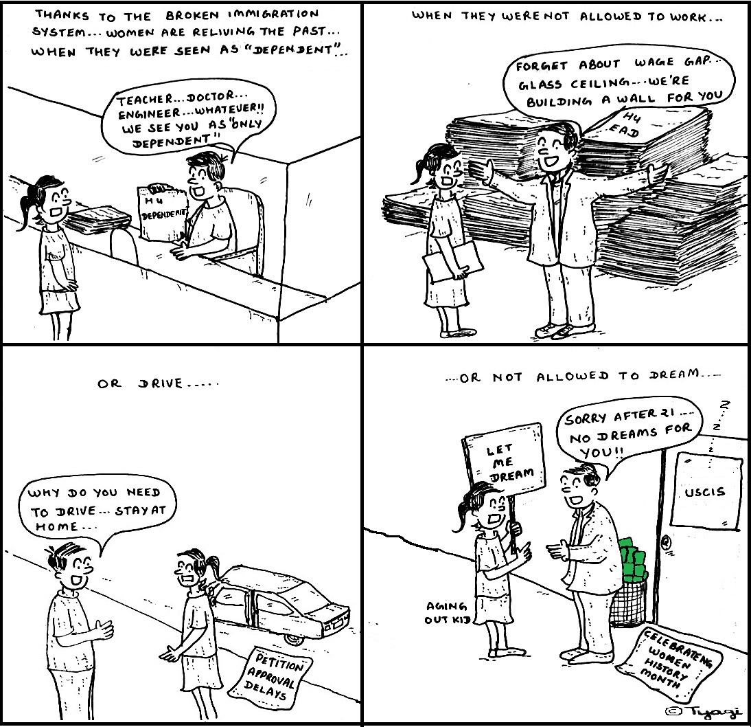 freedomstrokes's tweet image. Immigrant women on H4 are still considered dependent in the current immigration system. Inefficiencies and delays are only making things worse for them. #EndBacklog