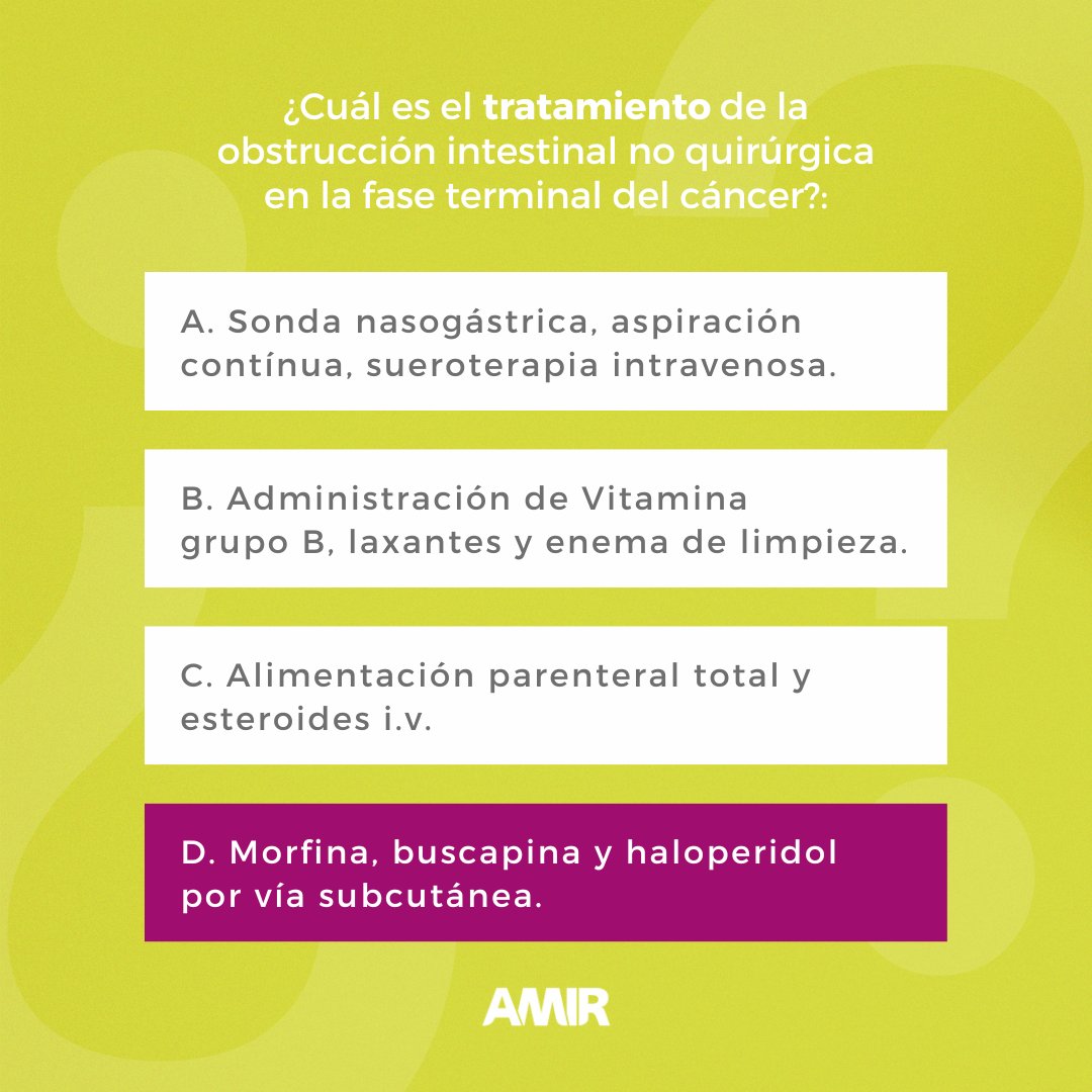 academiamir's tweet photo. La respuesta correcta es la 4 porque es la más completa y la única que asegura analgesia, pilar fundamental de los cuidados paliativos.
https://t.co/VgqMNN8dCO
#PreguntasMIR #PrepararMIR #AMIR https://t.co/3vpaZBlZbo