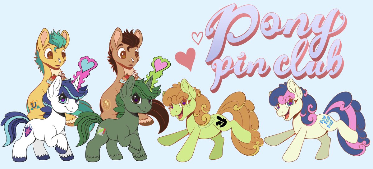 PonyPinClub's tweet photo. Welcome to the Pony Pin Club, where we aim to make your OC come to life as an enamel pin!

Also collect characters you know and love, and trade with friends to get them all!

More information about the club:
✨ https://t.co/QfJYThFUHz

Sign up form:
✨ https://t.co/12gaEV2cyq https://t.co/shtKqPKFS7