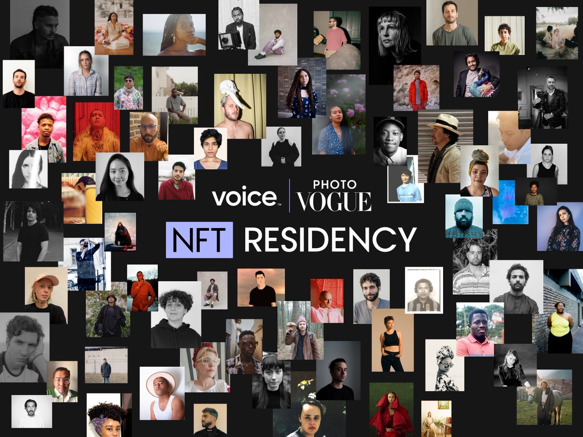 VoiceHQ's tweet photo. Congratulations to the artists selected to participate in the #PhotoVogue #NFTResidency 👏
 
We are thrilled to work together to bring their community into Web3 through NFTs 📸
 
Learn about the artists here: https://t.co/63RpbRsba4 https://t.co/TnSN7Wb3Rf