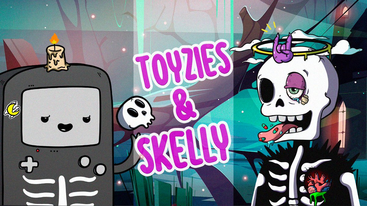 skellyverseNFT's tweet photo. SKELLY X TOYZIES

these cute devices passed through our world and left us 𝟭 𝗙𝗥𝗘𝗘 𝗠𝗜𝗡𝗧 for any of you!

- FOLLOW: @skellyverseNFT &amp; @toyzies 
- RT+💜
- TAG 3 FRIENDS

don't miss this upcoming mint! (special Skelly traits over there 💀)

#CNFT #CNFTCommunity #CNFTGiveaways https://t.co/F6oge8ZIuv