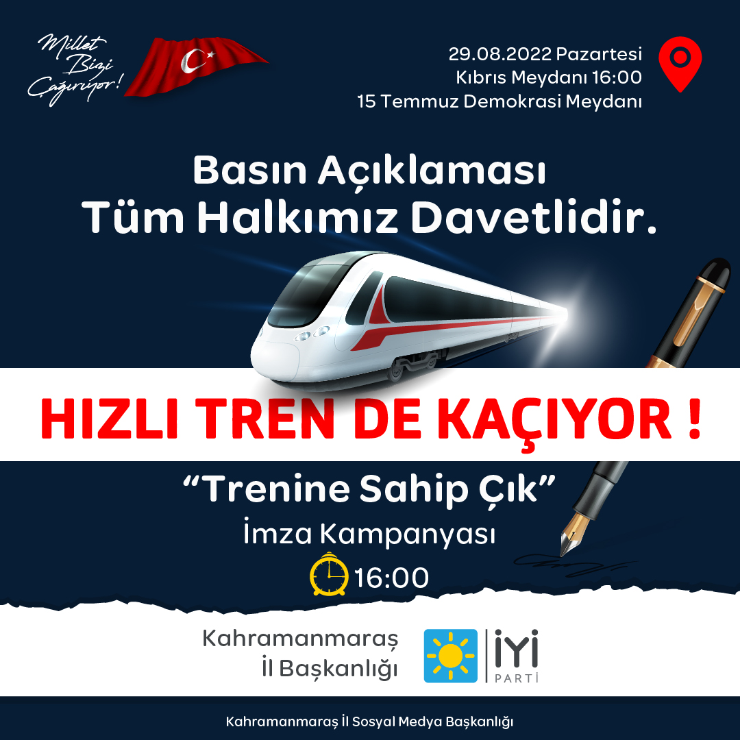 Sözlerin değil, icraat yapmanın zamanı gelmedi mi? Hayallerin değil, gerçeklerle yüzleşmenin zamanı gelmedi mi? Yalan oldu değil, gerçekleşti demenin zamanı gelmedi mi? Ey! Şanlı Maraş yüz üstü çok süründün Ayağa Kalk Kahramanmaraş #KahramanMaraş
#HızlıTren #OTrenBurayaGelecek