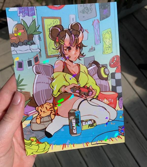 Print and Sticker Club rewards are here for this month! Gamer Girl Demon (holographic) and Car Wash Girl So sparkly  