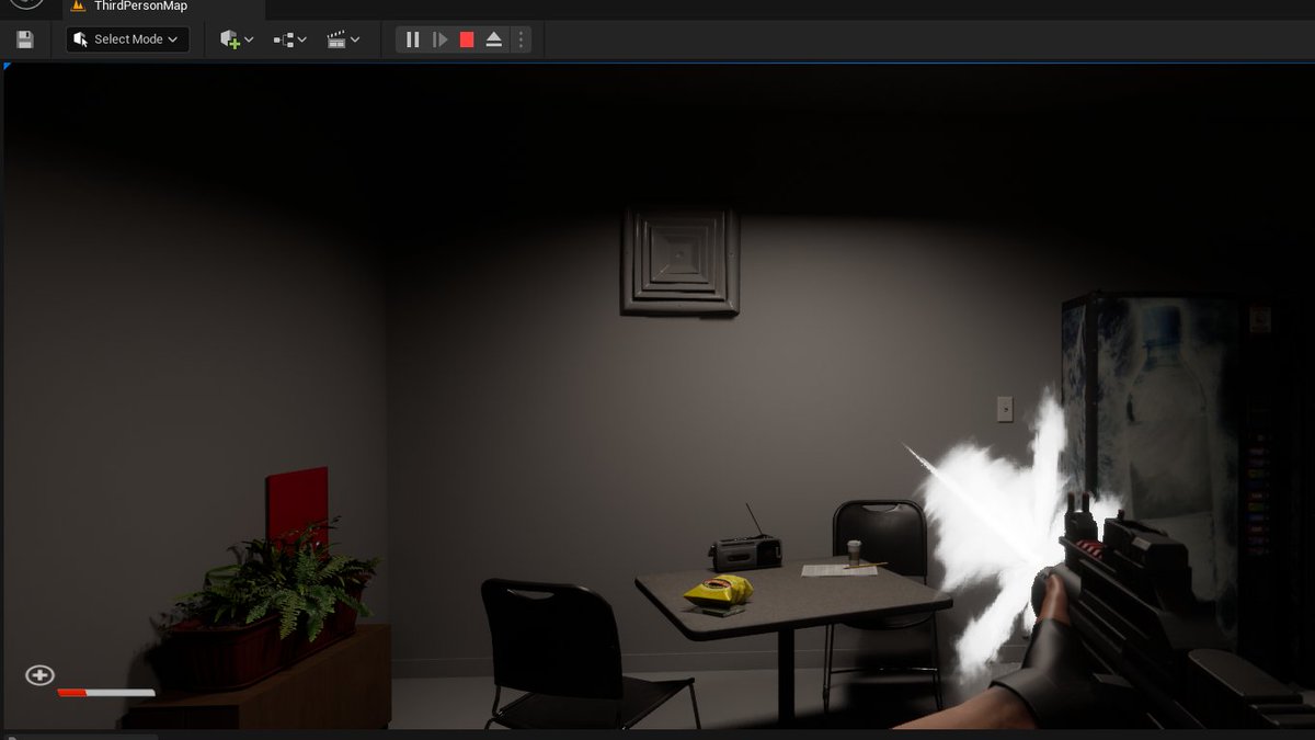 AsmundSchei's tweet photo. Finished alot of stuff like the player character and a weapon system on day 1 #UnrelaEngine #UE5 #Gamedev #Gamejam #EpicMegajam https://t.co/G9kKDQaFSn