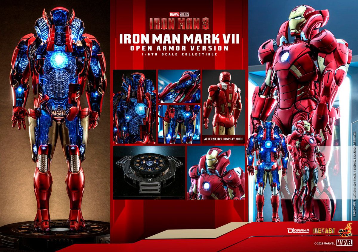 Colombianlove41's tweet photo. preorder #IronMan #MarkVIl #OpenArmorVersion from #IronMan3 by @hottoysofficial & @sideshow #marvel #MCU #sixthscale #onesixthscale #IronMan #HiDefNinja #collectibles #hottoys #sideshowcollectibles @hidefninja @disney #disney @RobertDowneyJr $365 USD & ships Oct 2023-Mar 2024 https://t.co/uPpVPsJNcf