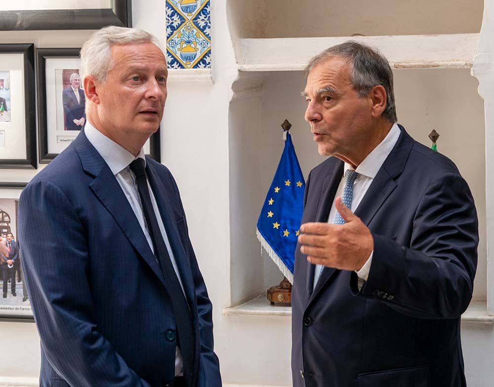 Très heureux d'avoir reçu aujourd'hui à la CCIAF, M. Bruno Le Maire, Ministre de l'Economie, des Finances et de la Souveraineté industrielle et numérique L'occasion d'un échange sur l'action de notre Chambre et les moyens de consolider les relations et partenariats entre Ets 🇨🇵🇩🇿