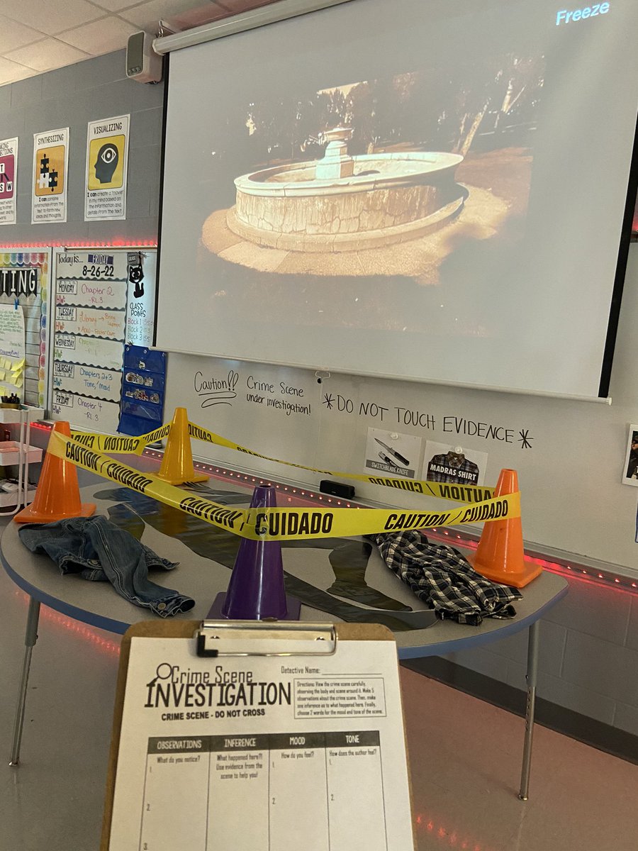Caution ⚠️ Crime scene investigation happening! Students used inquiry to determine what was going to happen in Chapter 4 of The Outsiders! Loved hearing their conversations and reasonings.