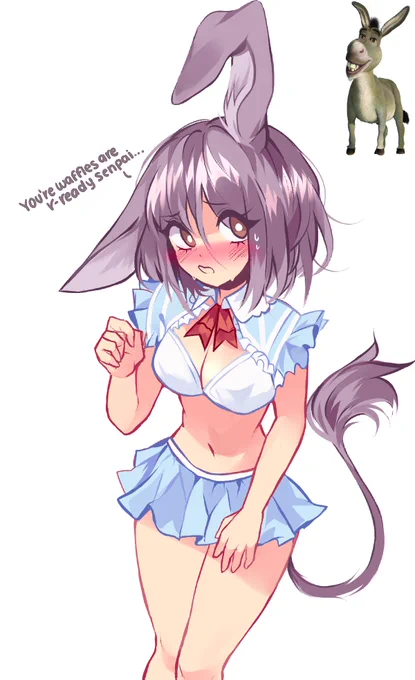 Drew donkey as an anime girl 