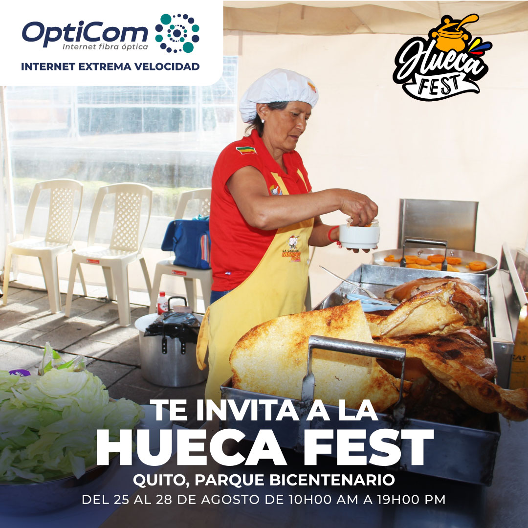 🥳🥳 @opticomecuador 𝐈𝐧𝐭𝐞𝐫𝐧𝐞𝐭 𝐝𝐞 𝐄𝐗𝐓𝐑𝐄𝐌𝐀 𝐕𝐄𝐋𝐎𝐂𝐈𝐃𝐀𝐃 te invita a disfrutar de la Hueca Fest en el 𝐏𝐚𝐫𝐪𝐮𝐞 𝐁𝐢𝐜𝐞𝐧𝐭𝐞𝐧𝐚𝐫𝐢𝐨 𝐡𝐚𝐬𝐭𝐚 𝐞𝐥 𝟐𝟖 𝐝𝐞 𝐚𝐠𝐨𝐬𝐭𝐨 de 10h00 a.m. a 19h00 p.m. 🌽🥗🍯🍗🍖🥩🍳🥘
#huecafest2022 #internet #Gastronomia
