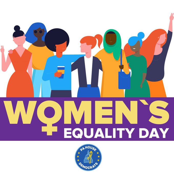 ZeiglerForPA's tweet photo. Today is #WomensEqualityDay! Our campaign has women in the following positions: Chair, Treasurer, Campaign Manager, and Fundraiser (and Event Coordinator). Fun fact, all campaign managers for the Centre County Democratic Candidates are women.
#HD171 #ForABetterTomorrow https://t.co/JLj7BffAeA