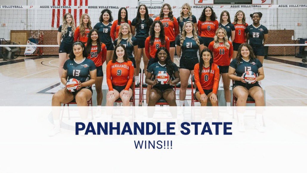OPSU_Volleyball's tweet photo. Aggies sweep the Saints! 🧹 🧹 🧹 #wearepanhandle #panhandleproud https://t.co/erKNmIHr0N