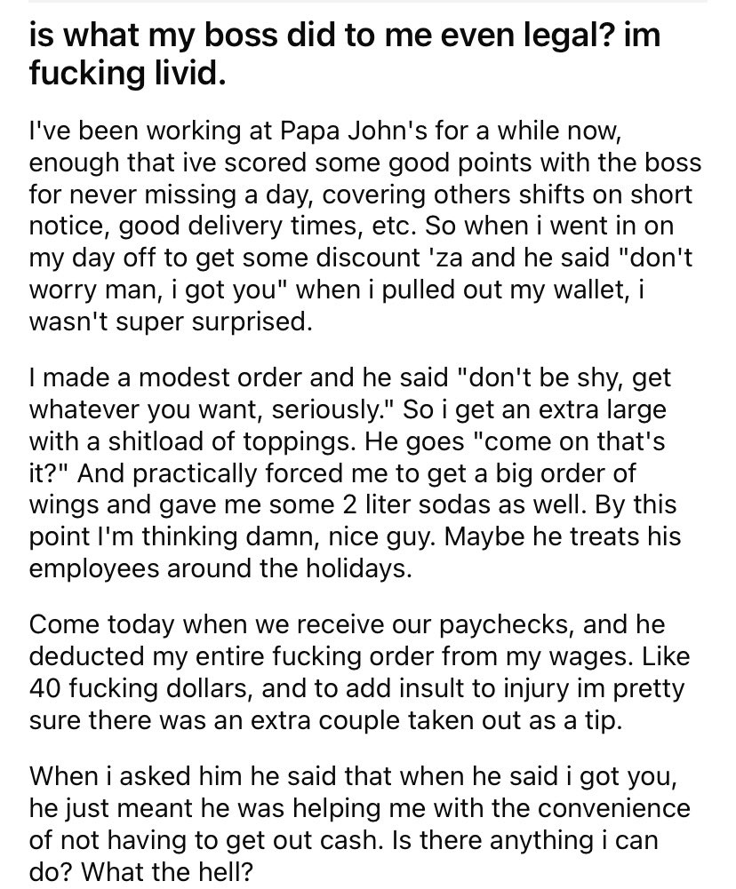 fuckyouiquit's tweet photo. Everything about Papa John’s is pure hot garbage 

Via u/limearitaa https://t.co/r8JdSvapHv