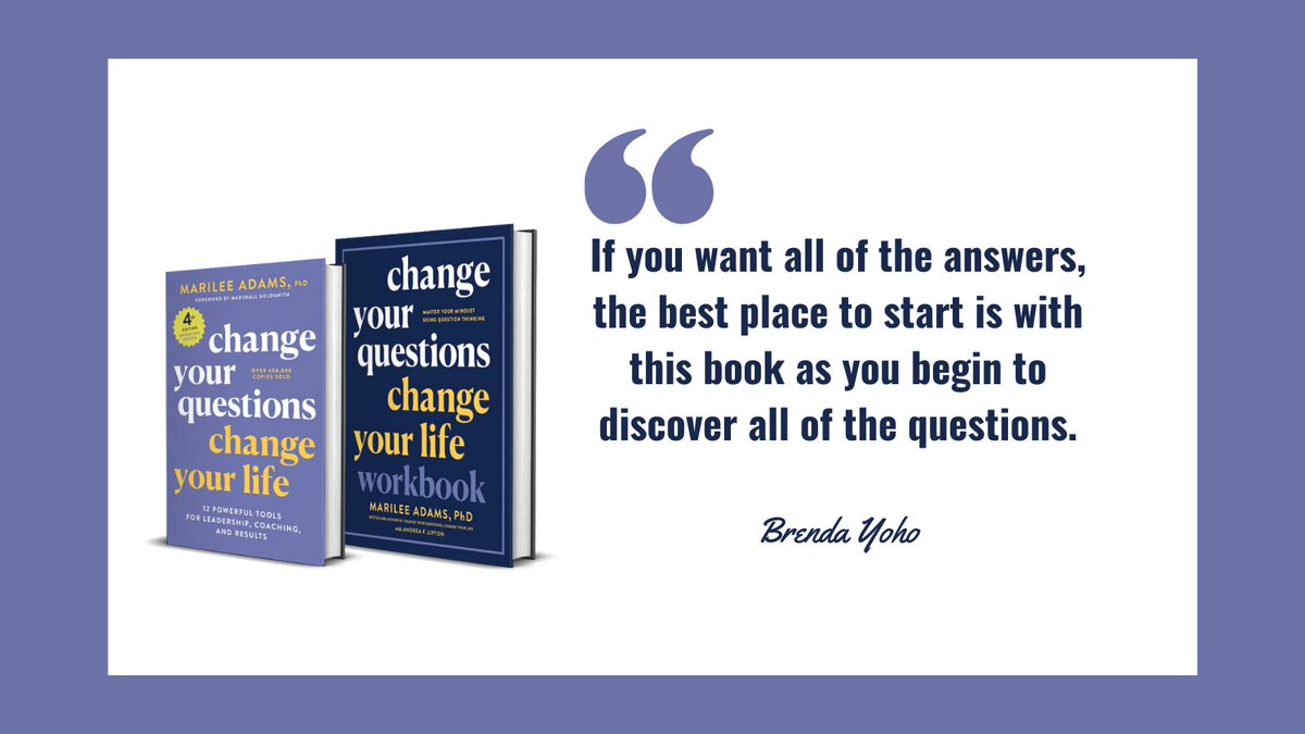 beckyrbnsn's tweet photo. @BrendaYoho calls #ChangeYourQuestions, Change Your Life a “valuable resource to utilize.” Congratulations to @marileeadams on a successful #LaunchWeek! Continue the support by purchasing her book + workbook at https://t.co/jBO3WZAjWr &amp; https://t.co/4QTVtaH3Mm https://t.co/NyvfjkIRlu
