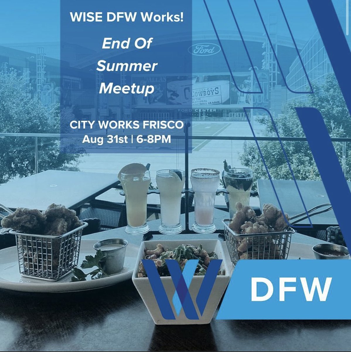 Next Wednesday is our End of Summer Happy
Hour!!! 🥂

🔹Light bites + drinks provided 
🔹Bring your business cards to network and enter  to win WISE DFW prizes! 

Click here to register!

eventbrite.com/e/wise-dfw-wor…

#WISEworks #WomenInSports #networkingevents