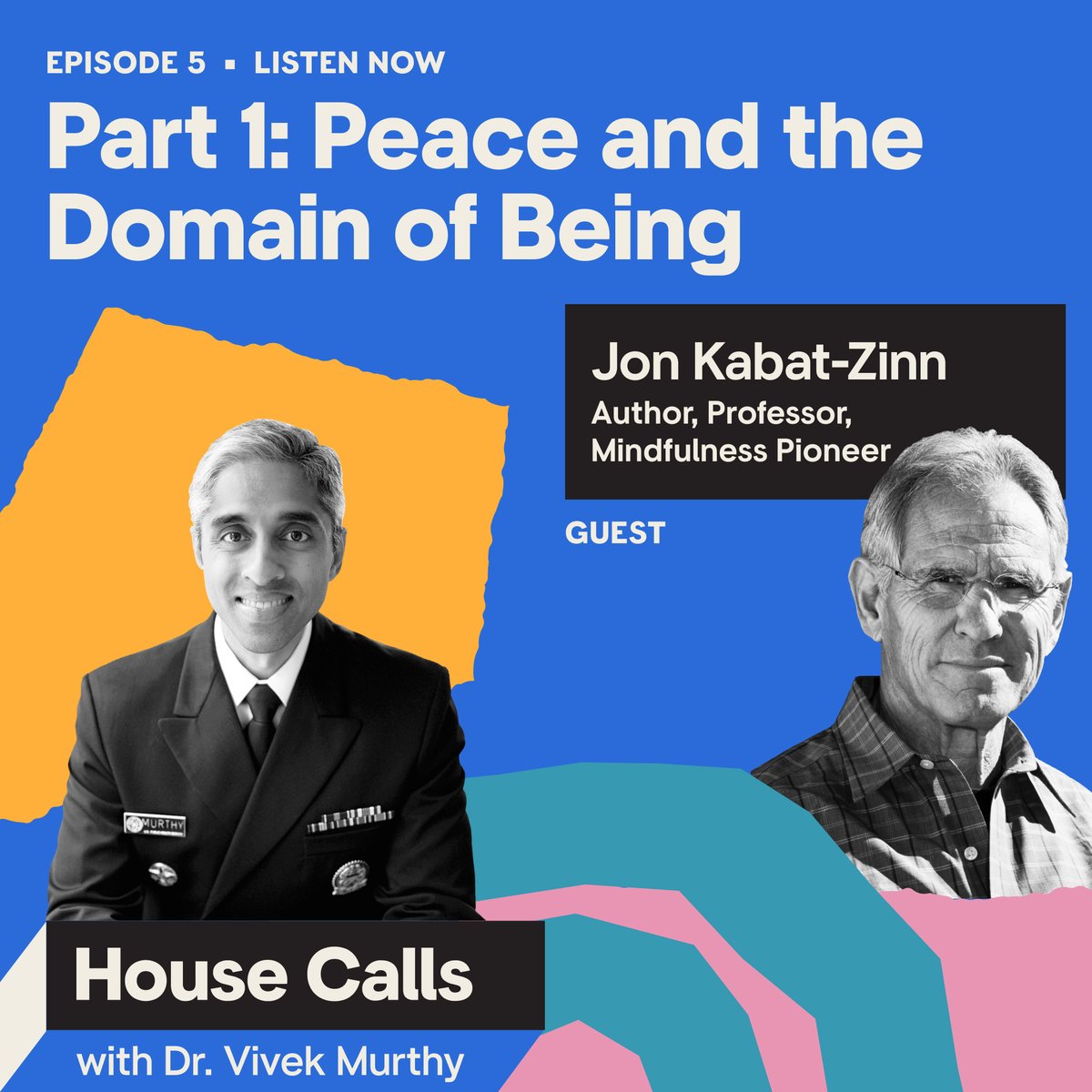 Take a deep breath with @jonkabatzinn, pioneer of mindfulness-based stress reduction, who has advice on how to find peace during times of chaos. Hear more on #HouseCallswithVivekMurthy: @spotifypodcasts: spoti.fi/3clPCC4 @ApplePodcasts: apple.co/3AhnHv2