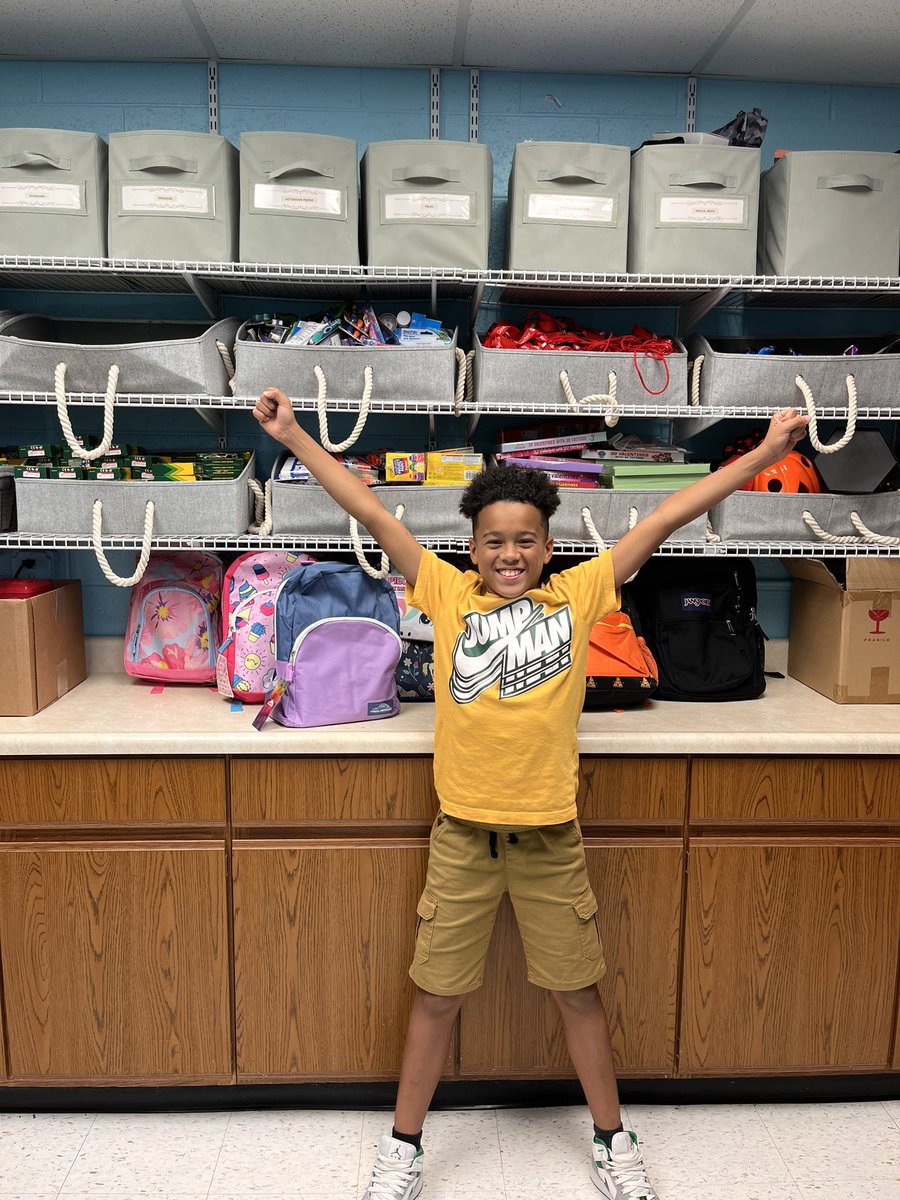 MrLeviSmith's tweet photo. I am so glad I got help from this fifth grade @lufflions! William helped unload donated school supplies and prepared calm down kits for each #luffpride teacher at Luff! This is proof that the @TheLeaderinMe 7 habits can really make an impact! https://t.co/8WRsrq6XKt