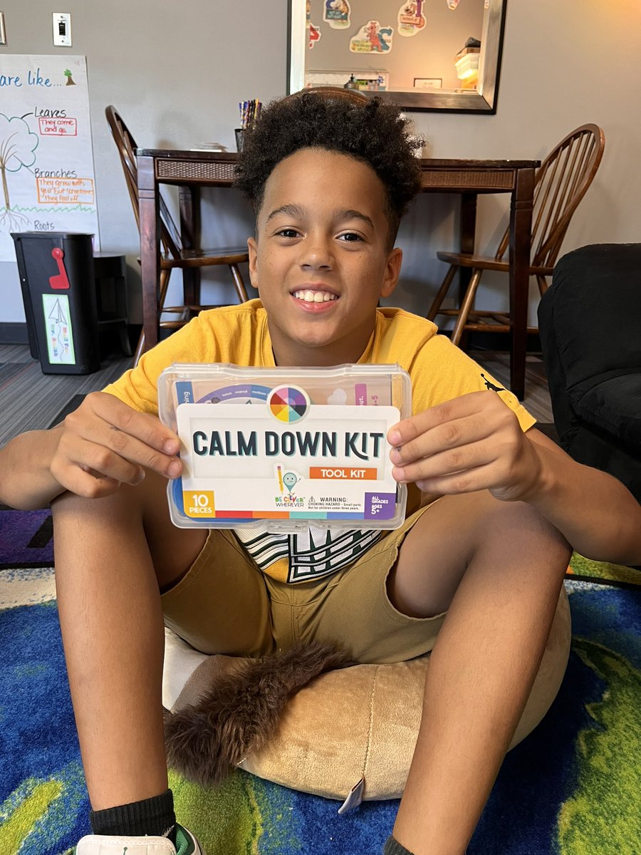 MrLeviSmith's tweet photo. I am so glad I got help from this fifth grade @lufflions! William helped unload donated school supplies and prepared calm down kits for each #luffpride teacher at Luff! This is proof that the @TheLeaderinMe 7 habits can really make an impact! https://t.co/8WRsrq6XKt