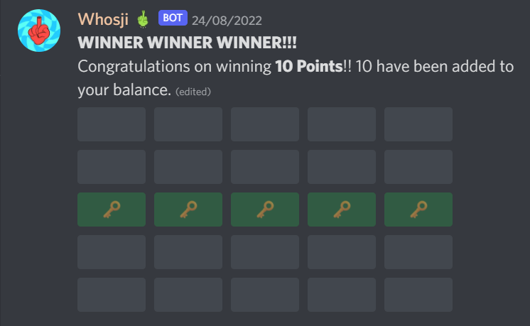 Shoutout to <a href="/WhosjiLabs/">WhosjiLabs</a> for the one-of-a-kind raffle bot on the server! This just lets you know that the team always wants to make sure that the community gets the best even with something as simple as a raffle. I did not win much but it was still an overall fun experience❤️