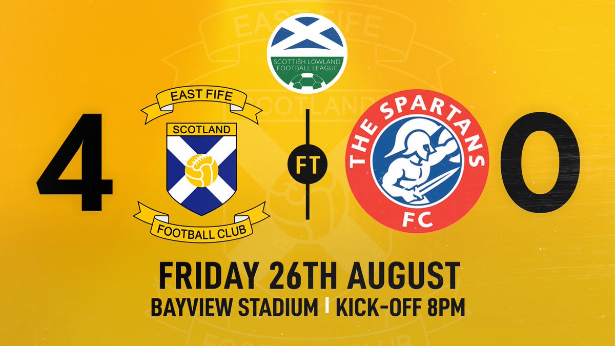 𝙁𝙐𝙇𝙇-𝙏𝙄𝙈𝙀 | East Fife U20s 4-0 Spartans U20s
⚽️⚽️Anderson
⚽️Horsburgh
⚽️K Allan