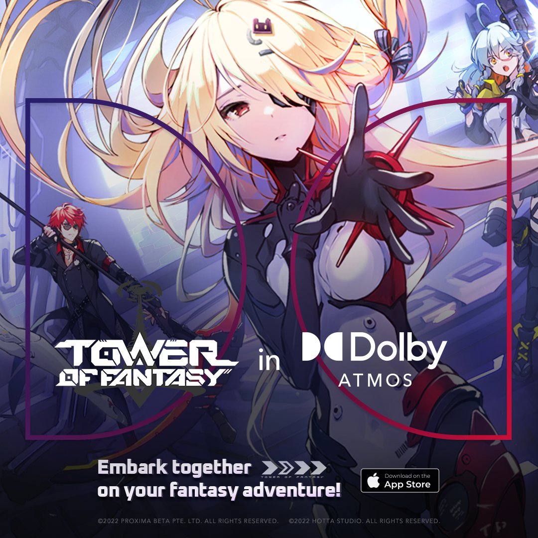 Dolby's tweet photo. Being able to pinpoint my enemy’s location with #DolbyAtmos when I play 🎮 #TowerofFantasy makes combat that much more satisfying. https://t.co/Ny3F4Bw92f