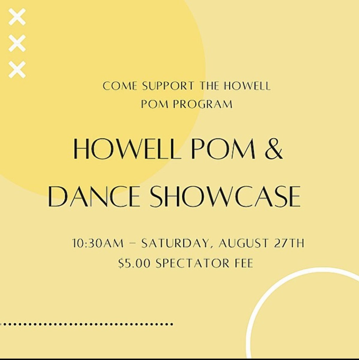 Come support Howell Pom and other local pom teams tomorrow at Parker Middle School!💚