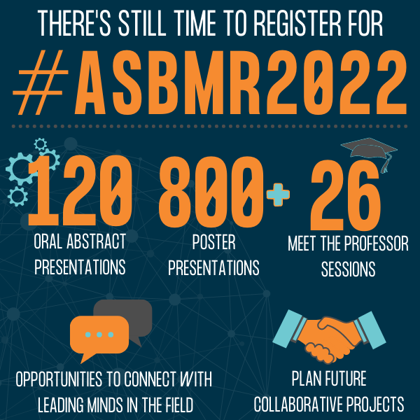 Two weeks until #ASBMR2022! Want access to the latest scientific discoveries? Register now to access our online itinerary builder, and join us in Austin for the premier event in the bone, mineral and musculoskeletal field. @ASBMR asbmr.org/ASBMR-abstracts