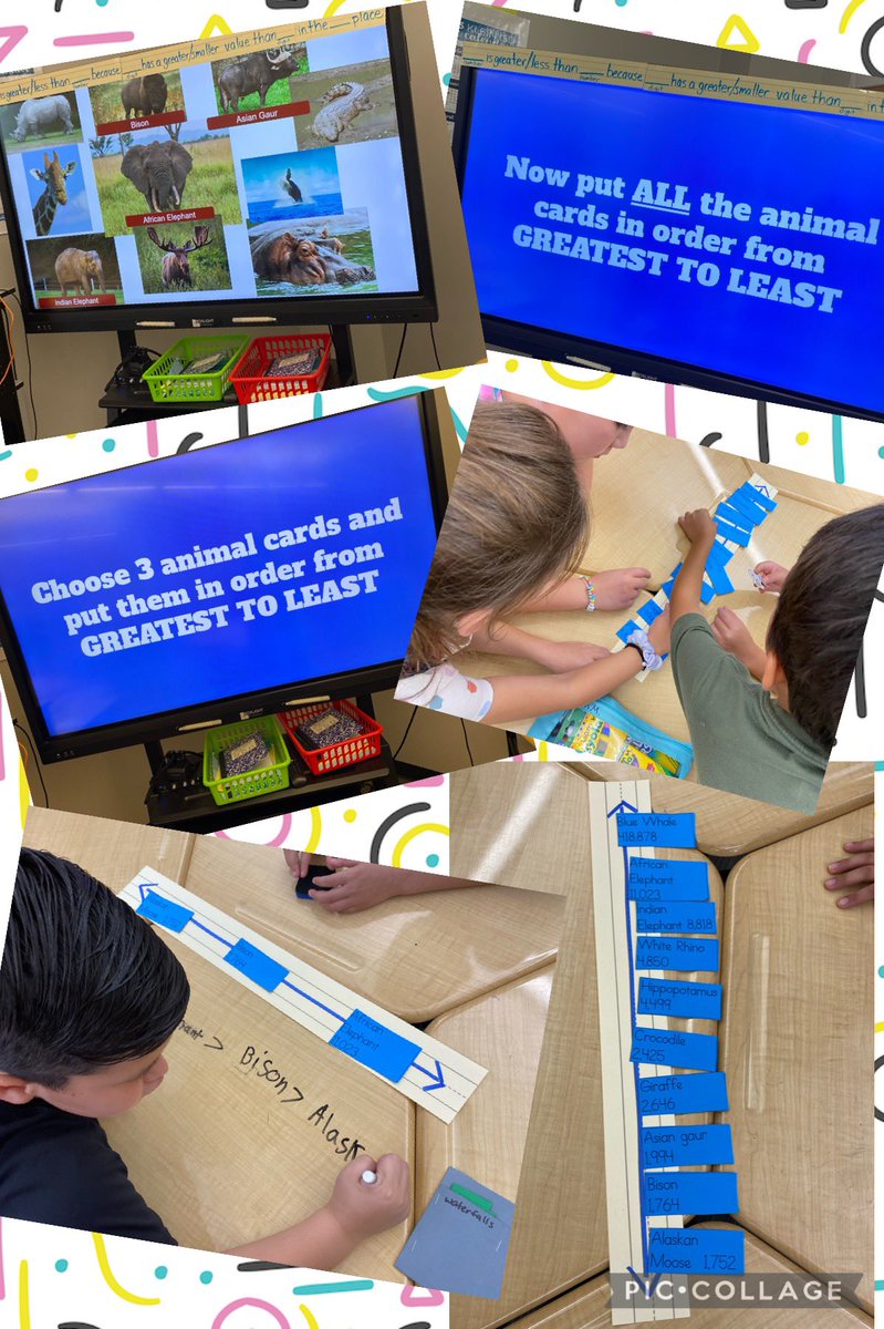 mgarza_teacher's tweet photo. Today, my @MahaffeyKISD Scotties enjoyed ordering real-world numbers! 
We had great discoveries about using a # line to write numbers least to greatest and greatest to least. #KleinMath https://t.co/f3Jj2bzlgA