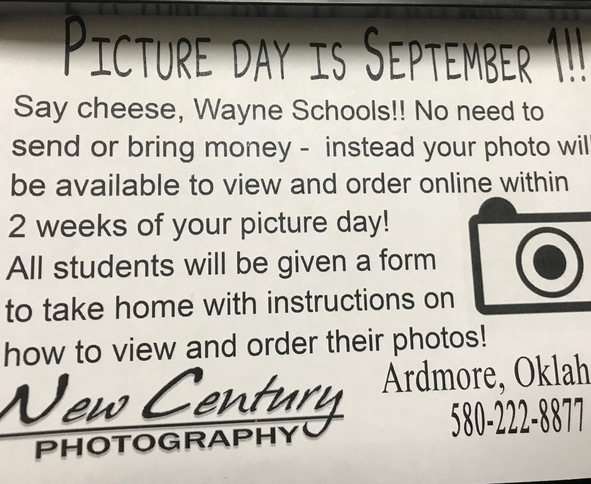 WayneYearbook's tweet photo. @BulldogsWayne Wayne Public Schools Picture Days are next week! 
Seniors on Tuesday, 8/30 ($10 sitting fee) at 9 am. Pk-11 on Thursday, 9/1 (see attached image). https://t.co/MJN55KmlCt